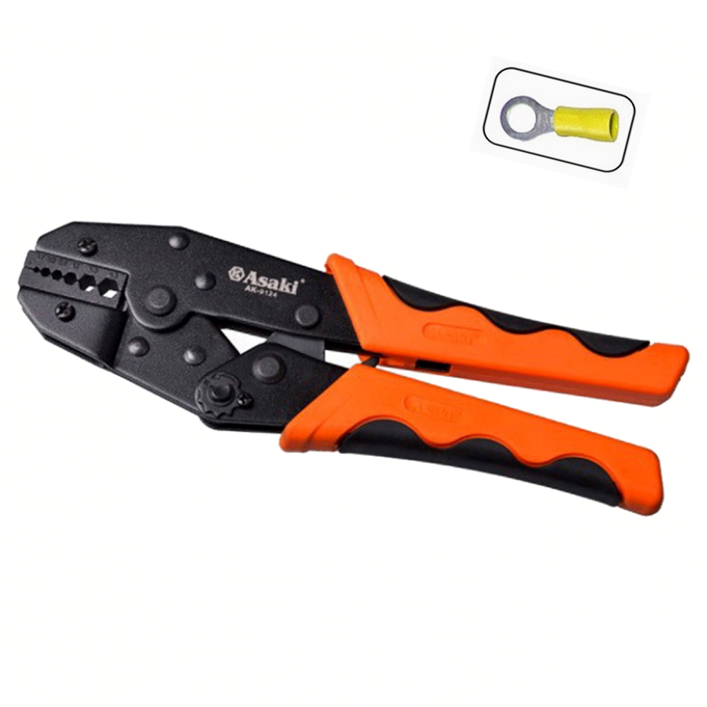 0.5 ~ 6.0mm2 Kiềm bấm cos kim Asaki AK-9123