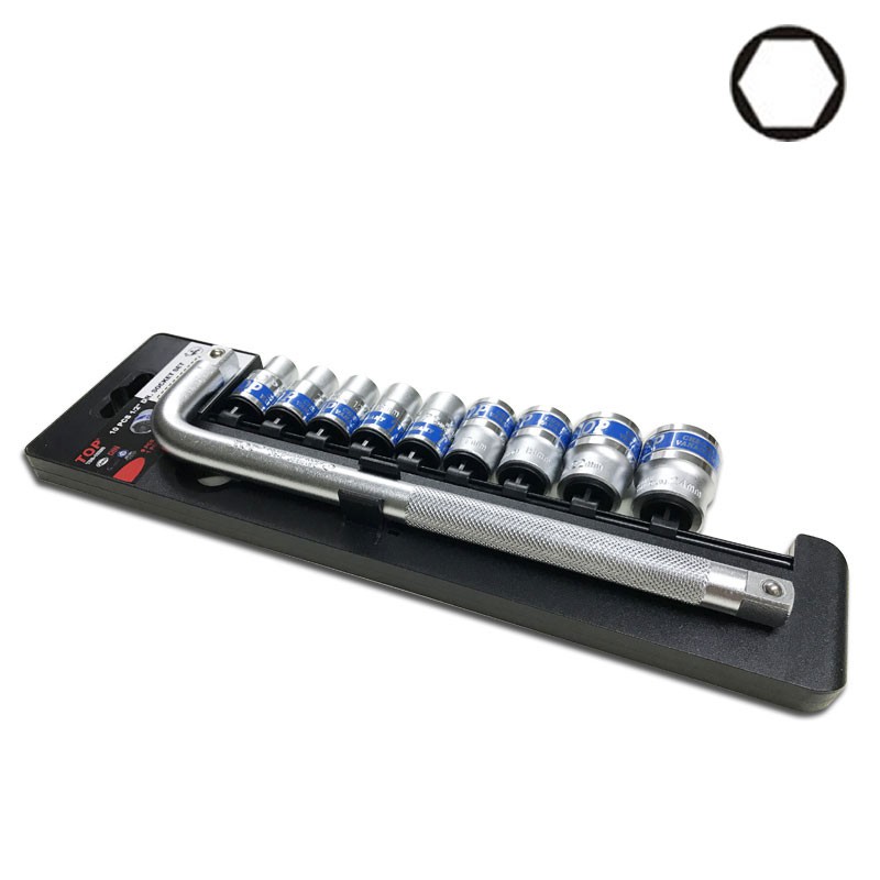 1/2" Bộ tuýp 10 món cần cong L TOP TBS-12250