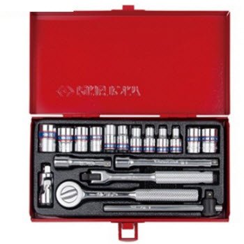 1/4" Bộ tuýp 18 chi tiết hệ mét Kingtony 2518MR01