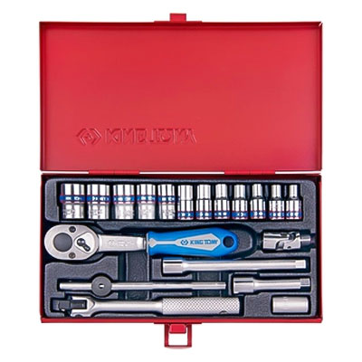 1/4″ bộ tuýp 19 chi tiết hệ mét Kingtony 2021MR