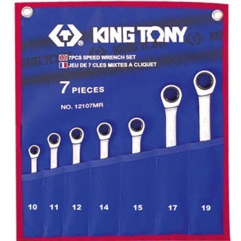 10-19mm bộ cờ lê vòng miệng 7 cái hệ mét Kingtony 12107MR