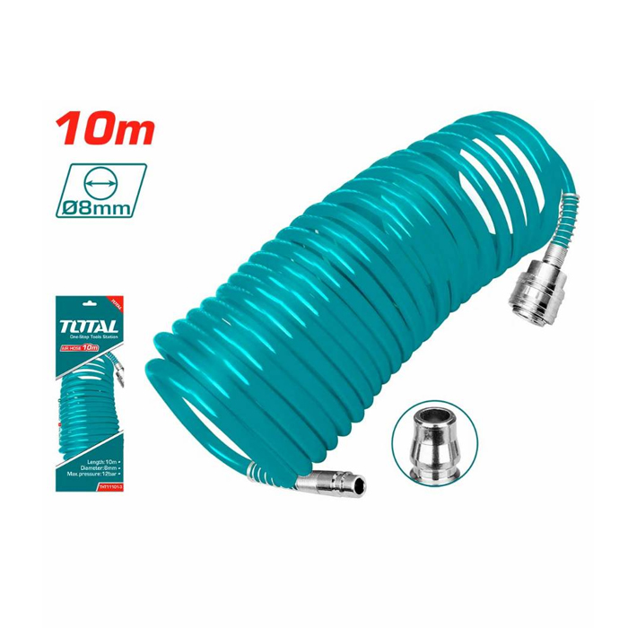 10m Cuộn dây hơi xoắn dẫn khí nén 5x8mm Total THT11101-3