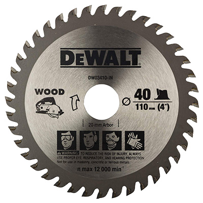 110mm x 40T Lưỡi cưa gỗ Dewalt DW03410-B1