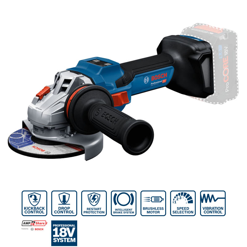 125mm Máy mài góc dùng pin 18V Bosch GWS 18V-15 S (Chưa Pin & Sạc)