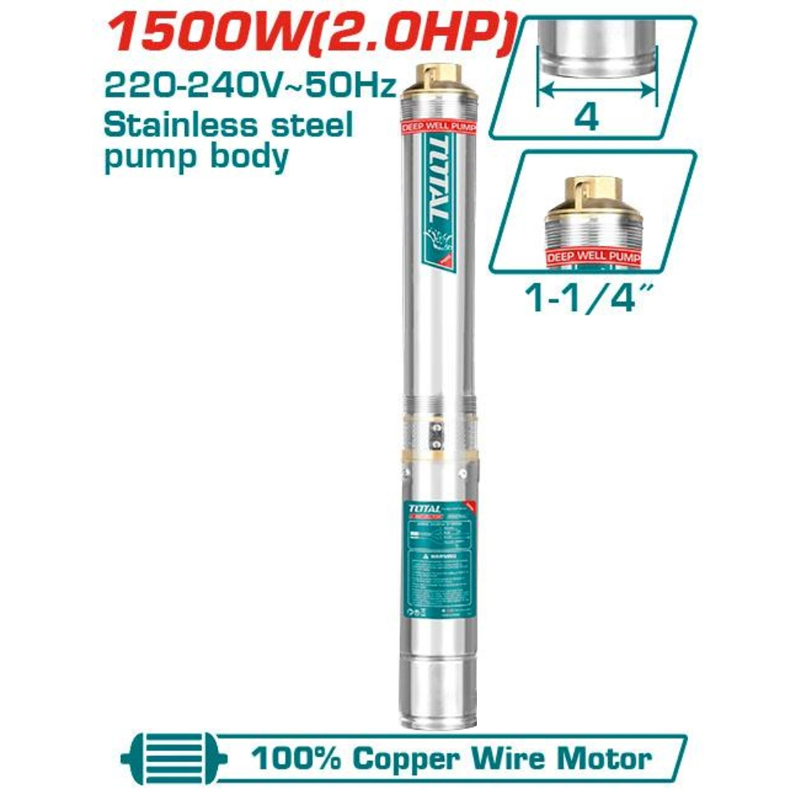 1500W Máy bơm giếng sâu 135m Total TWP515001