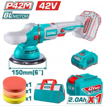 150mm Máy đánh bóng dùng pin 42V Total TAPLI42151 (1 Pin 2.0Ah, 1 Sạc) - Ảnh 3