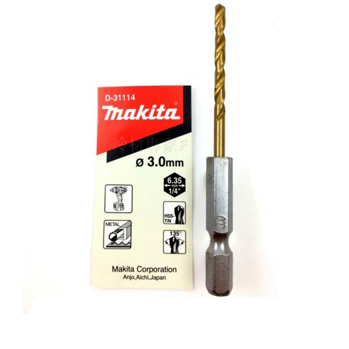 3x81mm Mũi khoan sắt chuôi lục giác Makita D-31114
