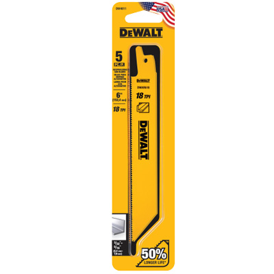 6" Bộ lưỡi cưa kiếm cắt kim loại DeWalt DW4811 (hộp 5 lưỡi)
