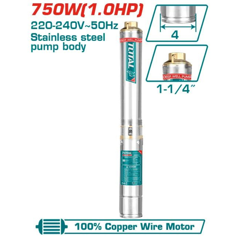 750W Máy bơm giếng sâu 82m Total TWP57501