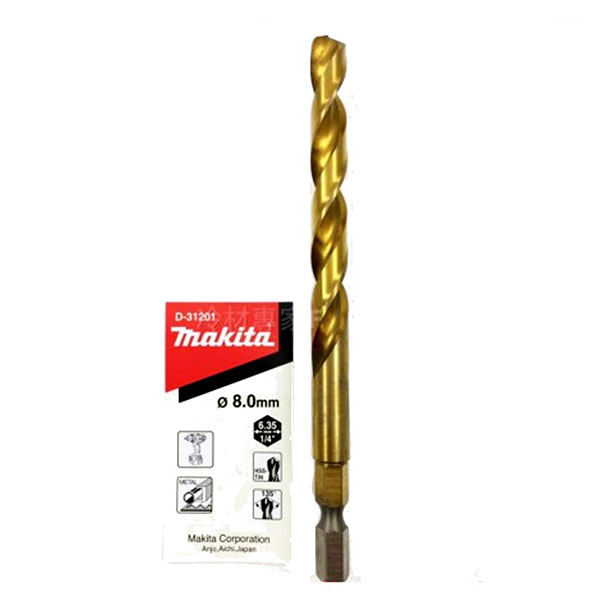 8x117mm Mũi khoan sắt chuôi lục giác Makita D-31201