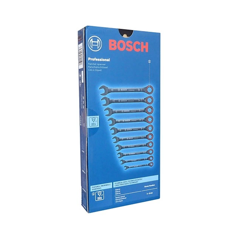 Alternative view of Bộ 10 món cờ lê vòng miệng tự động Bosch 1600A016BU (Thép Cr-mo)