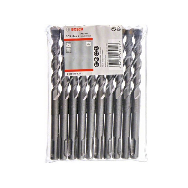Bộ 10 mũi khoan SDS Plus 1 12x160mm Bosch 2608579125