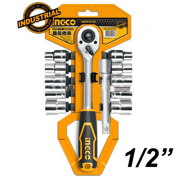 Bộ 12 cái đầu tuýp (1/2 inch) Ingco HKTS12122
