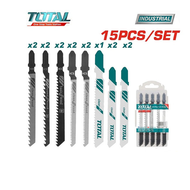 Bộ 15 lưỡi cưa lọng nhôm, gỗ và kim loại Total TAC1501