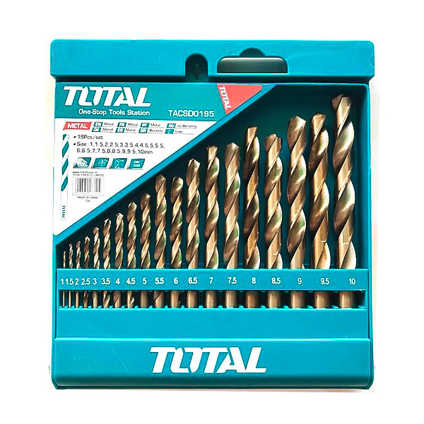 Bộ 19 mũi khoan kim loại HSS Total TACSD0195