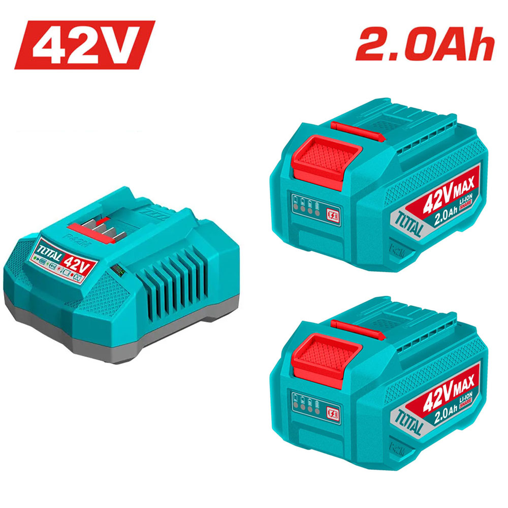 Bộ 2 Pin Lithium-ion 42V 2.0Ah, 1 Sạc 2A Total TFBCPM20221