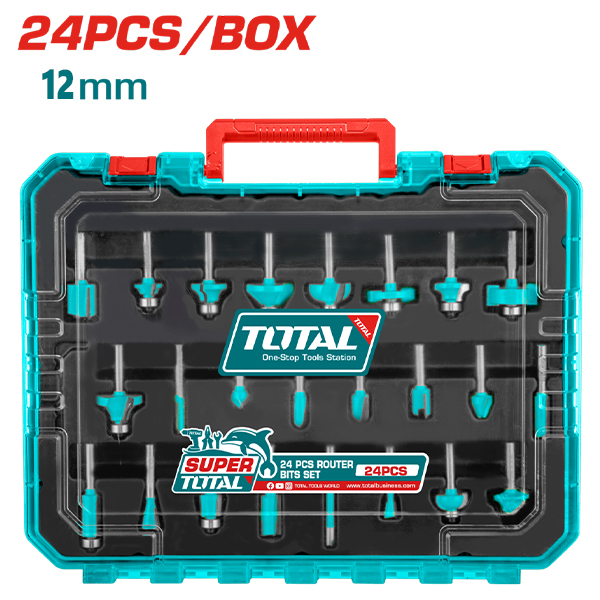 Bộ 24 mũi phay đuôi 12mm Total TACSR12412