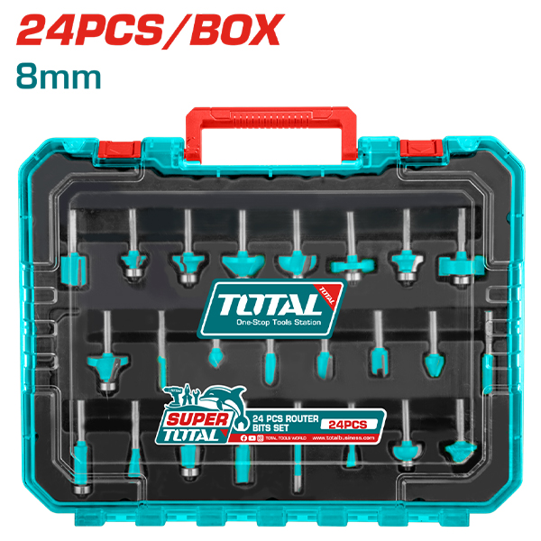 Bộ 24 mũi phay đuôi 8mm Total TACSR12408