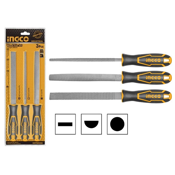 Bộ 3 giũa gỗ Ingco HKTFW0308