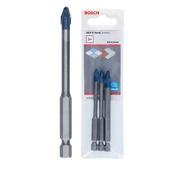 Bộ 3 mũi khoan gạch cứng Hex-9 (5/6/8) Bosch 2608900595