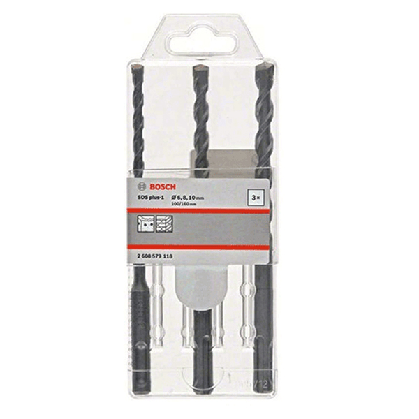 Bộ 3 mũi khoan SDS Plus 1 6/8/10x160mm Bosch 2608579118