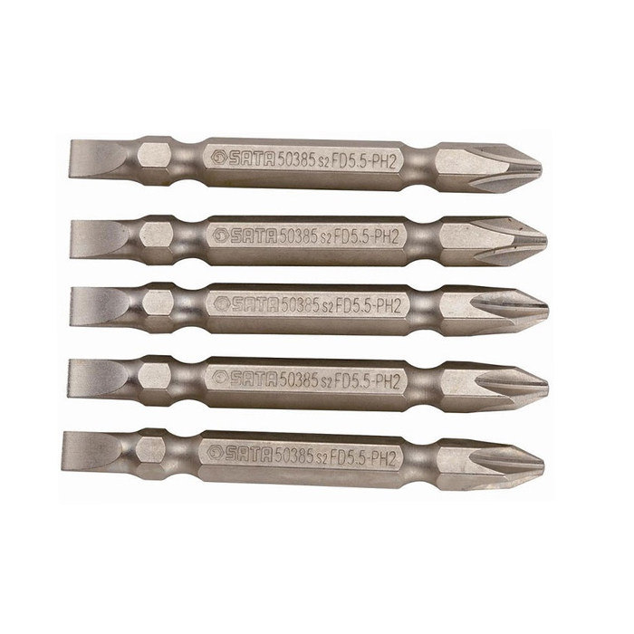 Bộ 5 đầu vít dẹp và bake 2 đầu 1/4" Sata 59385