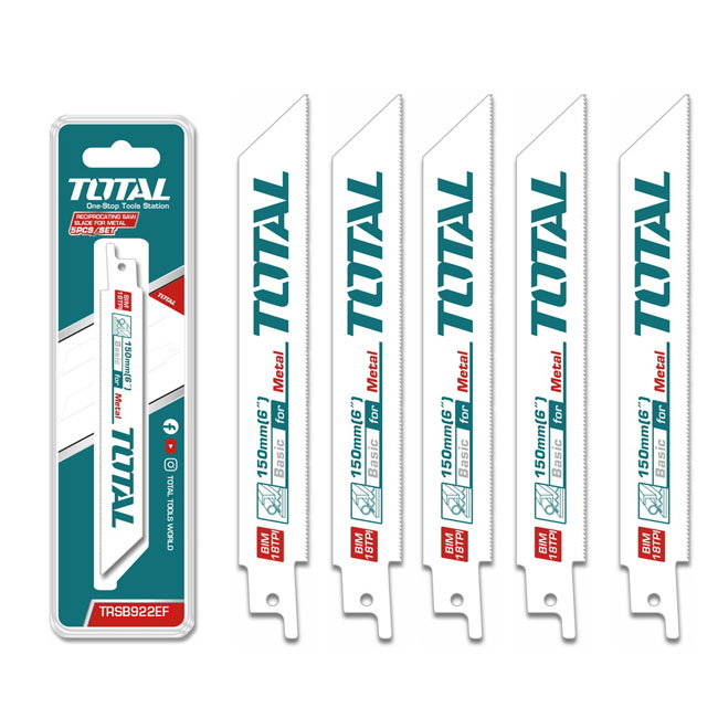 Bộ 5 lưỡi cưa kiếm 150mm cắt kim loại Total TRSB922EF