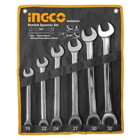 Bộ 6 cờ lê miệng vòng hai chiều (19- 32mm) Ingco HKSPAR1061