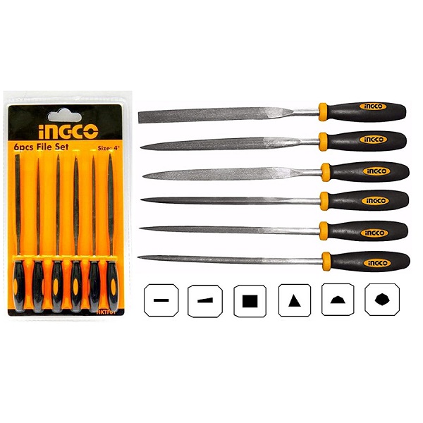 Bộ 6 giũa sắt (140mm) Ingco HKTF63