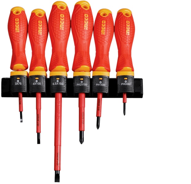 Bộ 6 tua vít cách điện Ingco HKISD0608