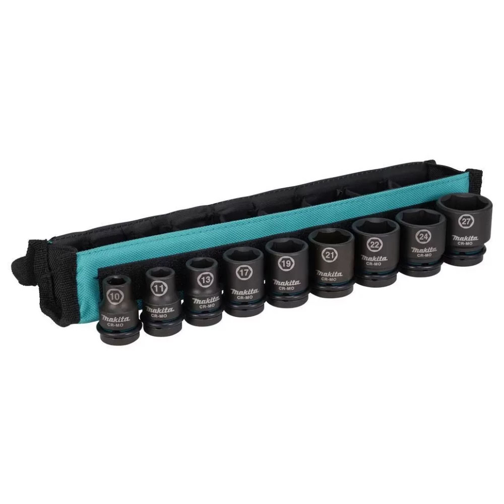 Bộ 9 món tuýp mở bu lông 1/2" Impact Black Makita E-16617 (10-27mm)