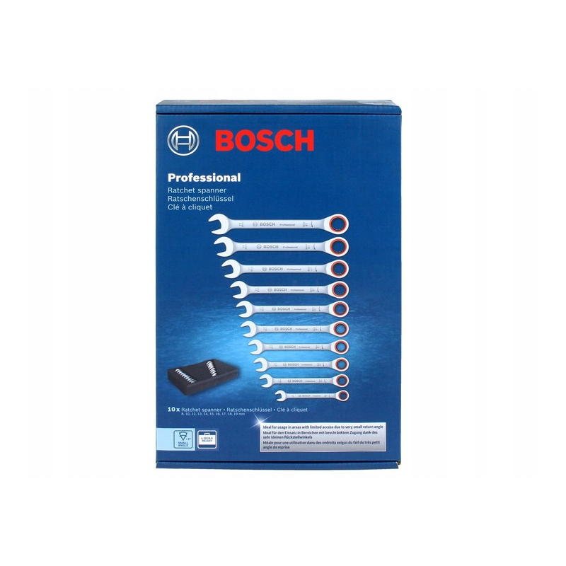 Alternative view of Bộ cờ lê vòng miệng tự động 10 món Bosch 1600A02AU0