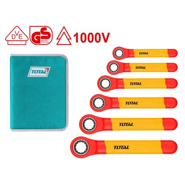 Bộ cờ lê vòng tự động cách điện 6 chi tiết Total THKISPA0603