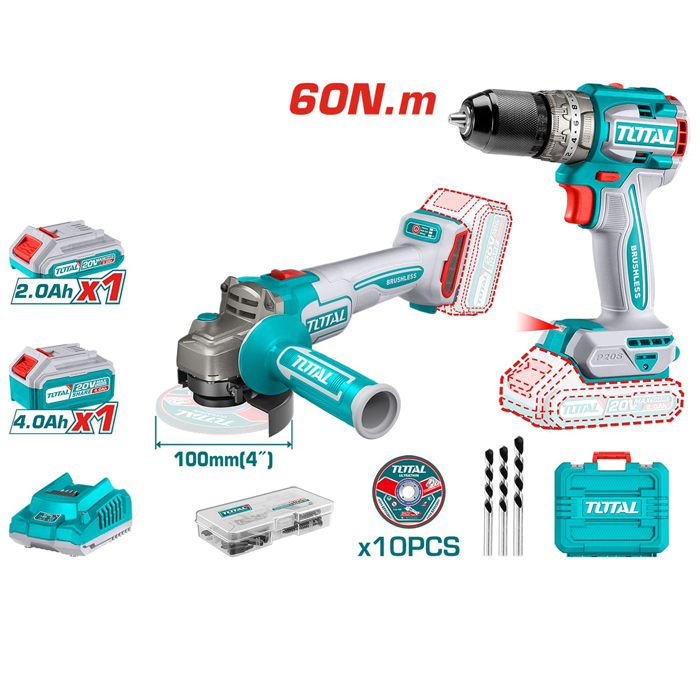 Bộ combo máy mài góc Total TCKLI2027310