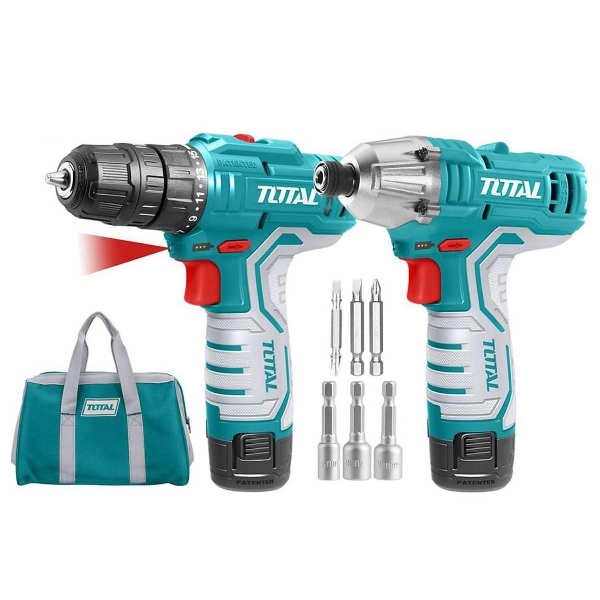 Bộ combo máy siết vít và máy khoan dùng pin 12V Total TKLI1201