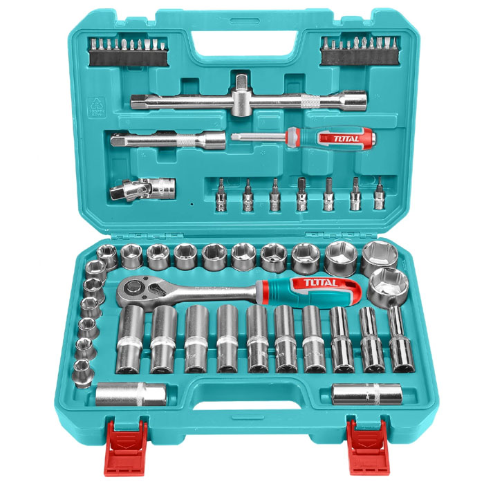 Bộ dụng cụ cơ khí 62 chi tiết Total THT121602