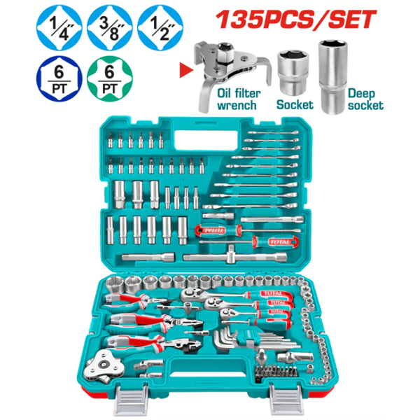 Bộ dụng cụ cơ khí đa năng 135 món Total THKTHP21356