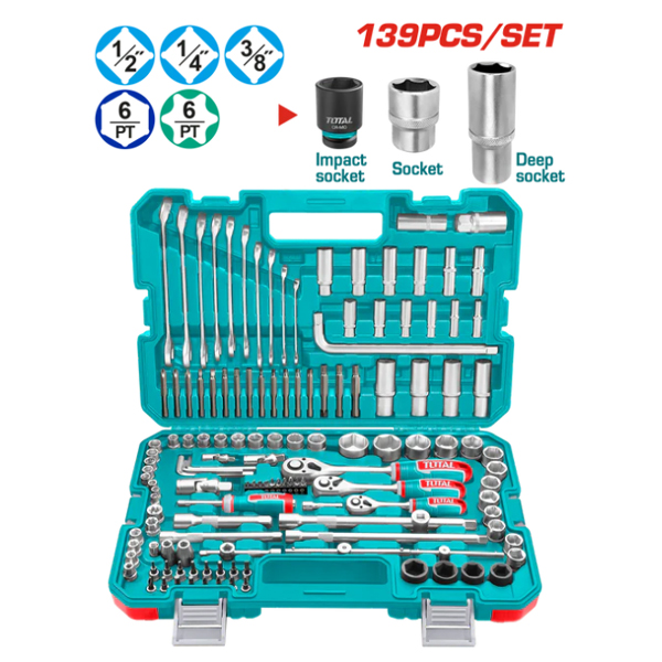 Bộ dụng cụ cơ khí đa năng 139 món Total THKTHP21396