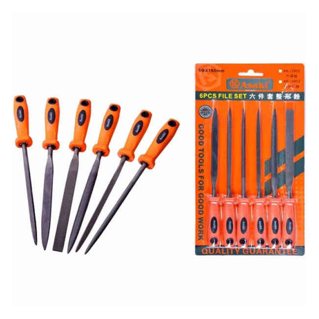 Bộ giũa mini 6 chi tiết Asaki AK-3898 3x140mm