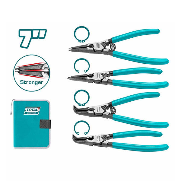 Bộ kìm mở phe 4 chi tiết 180mm Total THTJ214042