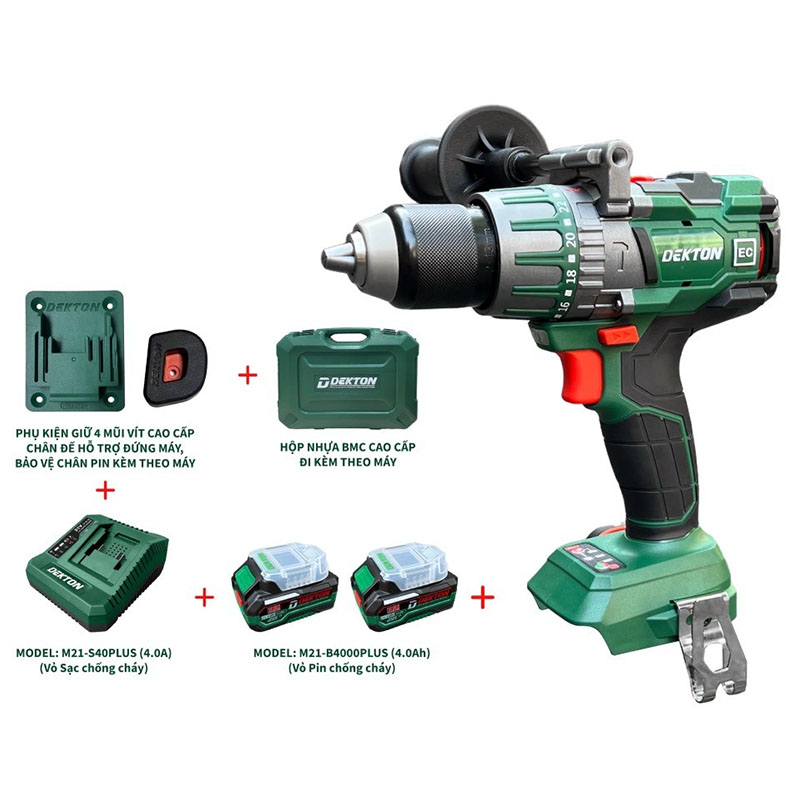 Bộ máy khoan động lực dùng pin 21V Dekton M21-ID13120JCB