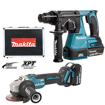 Bộ máy khoan, máy mài góc dùng Pin Makita DLX2161X