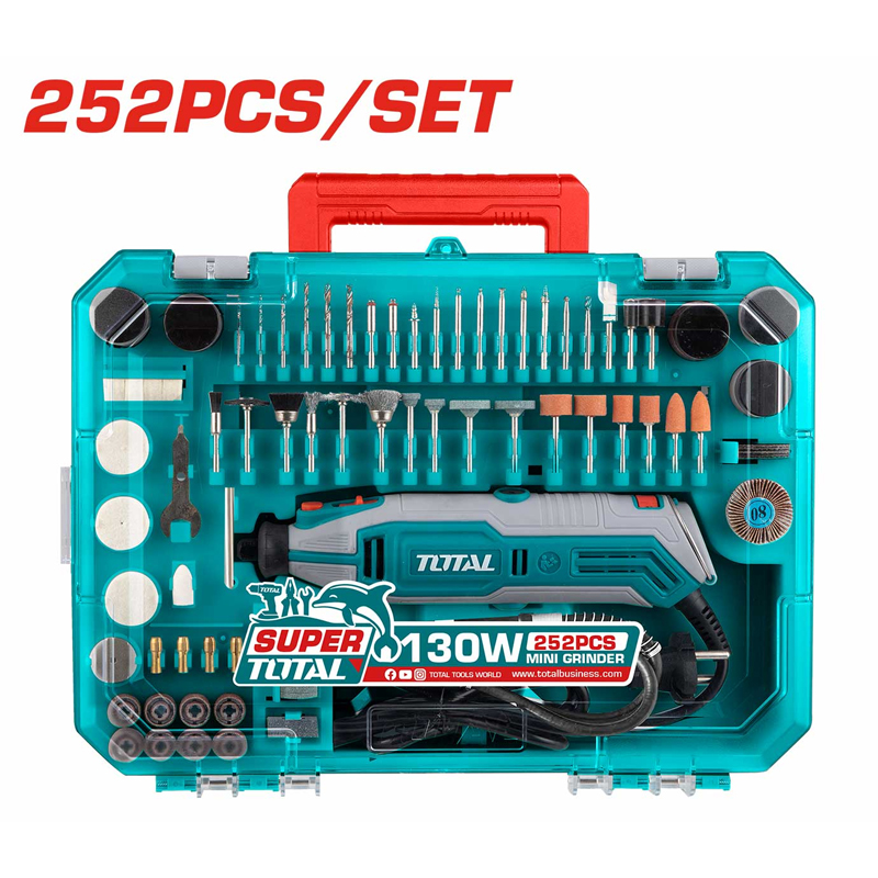 Bộ máy mài khuôn mini 130W Total TG5133261 (Kèm 251 phụ kiện)