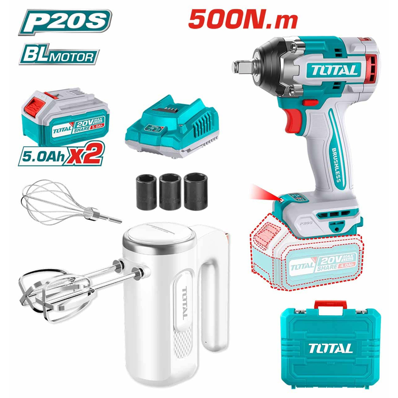 Bộ máy siết bu lông TIWLI2050 và máy trộn Total TOSLI240787