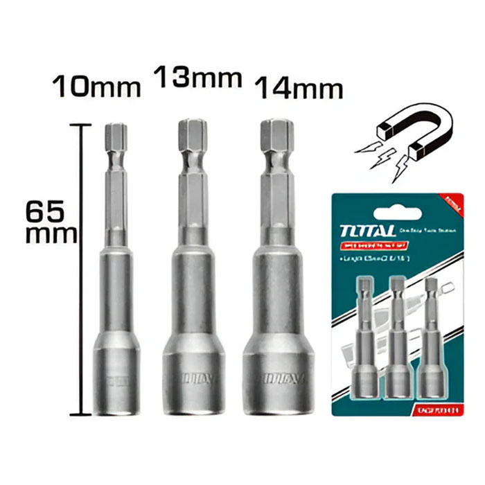 Bộ mũi bắn tôn 3 chi tiết 1/4" Total TAC2703431 10, 13, 14mm