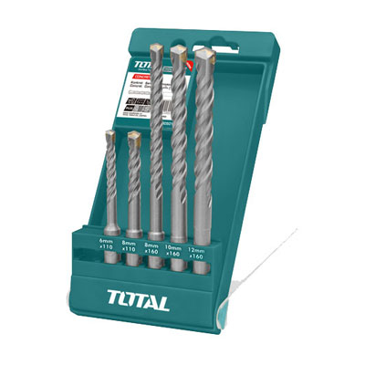 Bộ mũi khoan bê tông đầu gài SDS 5 chi tiếtTotal TAC190501