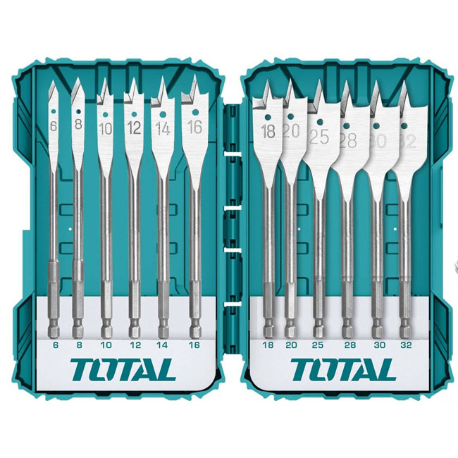 Bộ mũi khoan gỗ đầu dẹp 12 chi tiết Total TACSDL1201 6-30mm