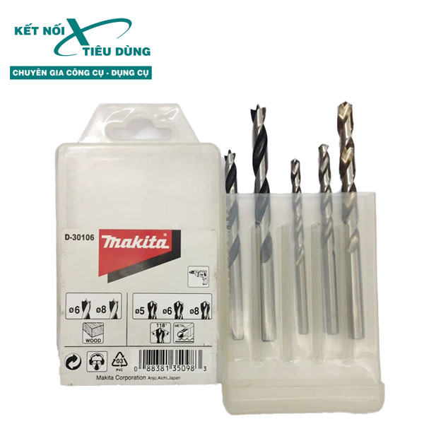 Bộ mũi khoan gỗ và sắt 5 mũi Makita D-30106