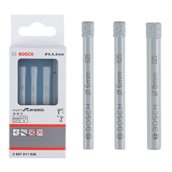 Bộ mũi khoan kim cương 6/6/8mm Bosch 2607011626