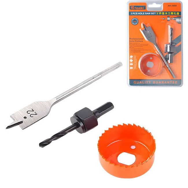 Bộ mũi khoét lỗ và thạch cao 3 chi tiết Asaki AK-3680